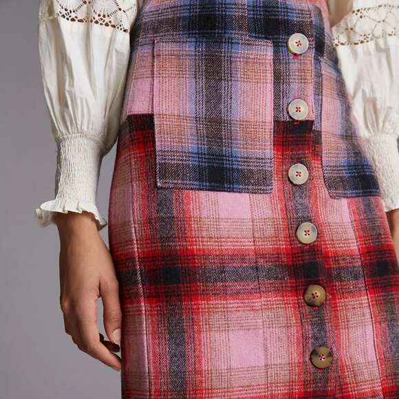 Maeve Fringed Plaid Mini Skirt - Picture 3 of 11